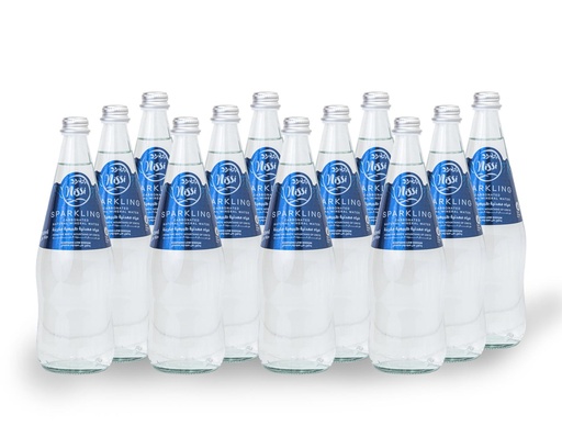 Nissi Greek Mountain Spring Water Sparkling Glass Bottle 750ml (12pc)